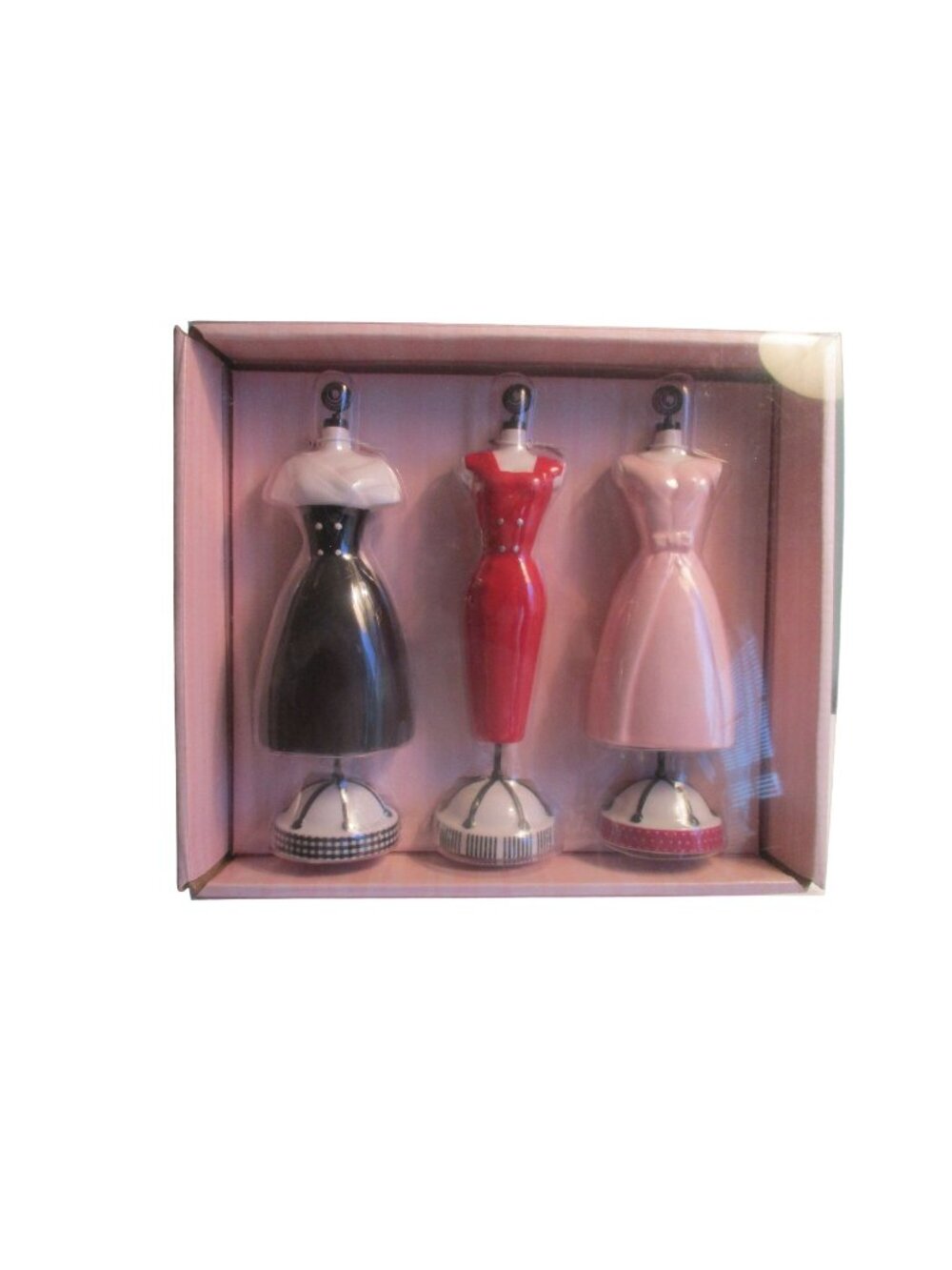 *'Barbie' Hallmark Photo Holders - NIB - Set Of 3 - Black Red Pink Dress Design
